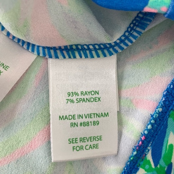 Lilly Pulitzer Floral Tropical A Line Dress Girls 8-10 Ruffle Sleeve Blue Beachy - Picture 3 of 10